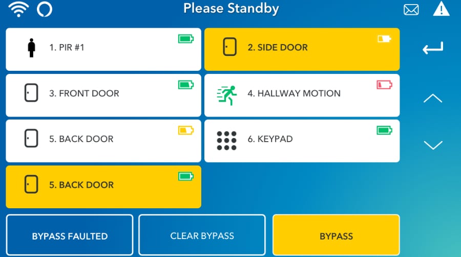 Madison security system command screen.